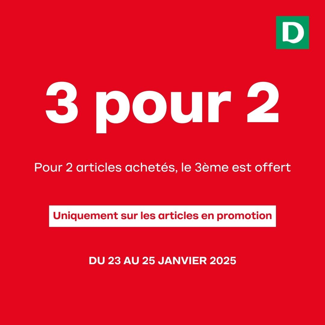 SuperGreen Terville - Deichmann - Offre 3 pour 2 - deichmann 3pour2 du23au25janvier2025 post - 1