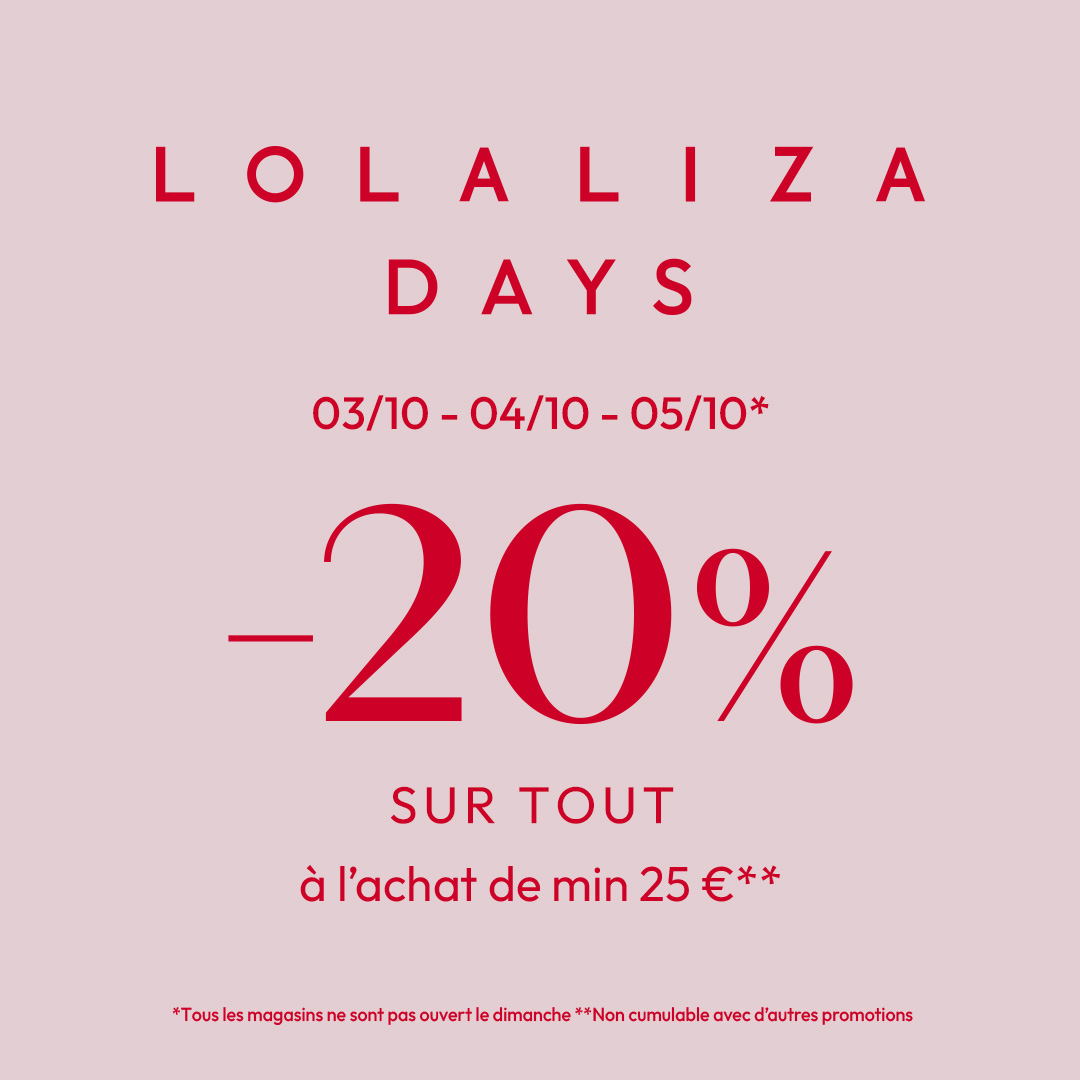 SuperGreen Terville - -20% sur tout le magasin LolaLiza ! - 1080x1080 fr - 1