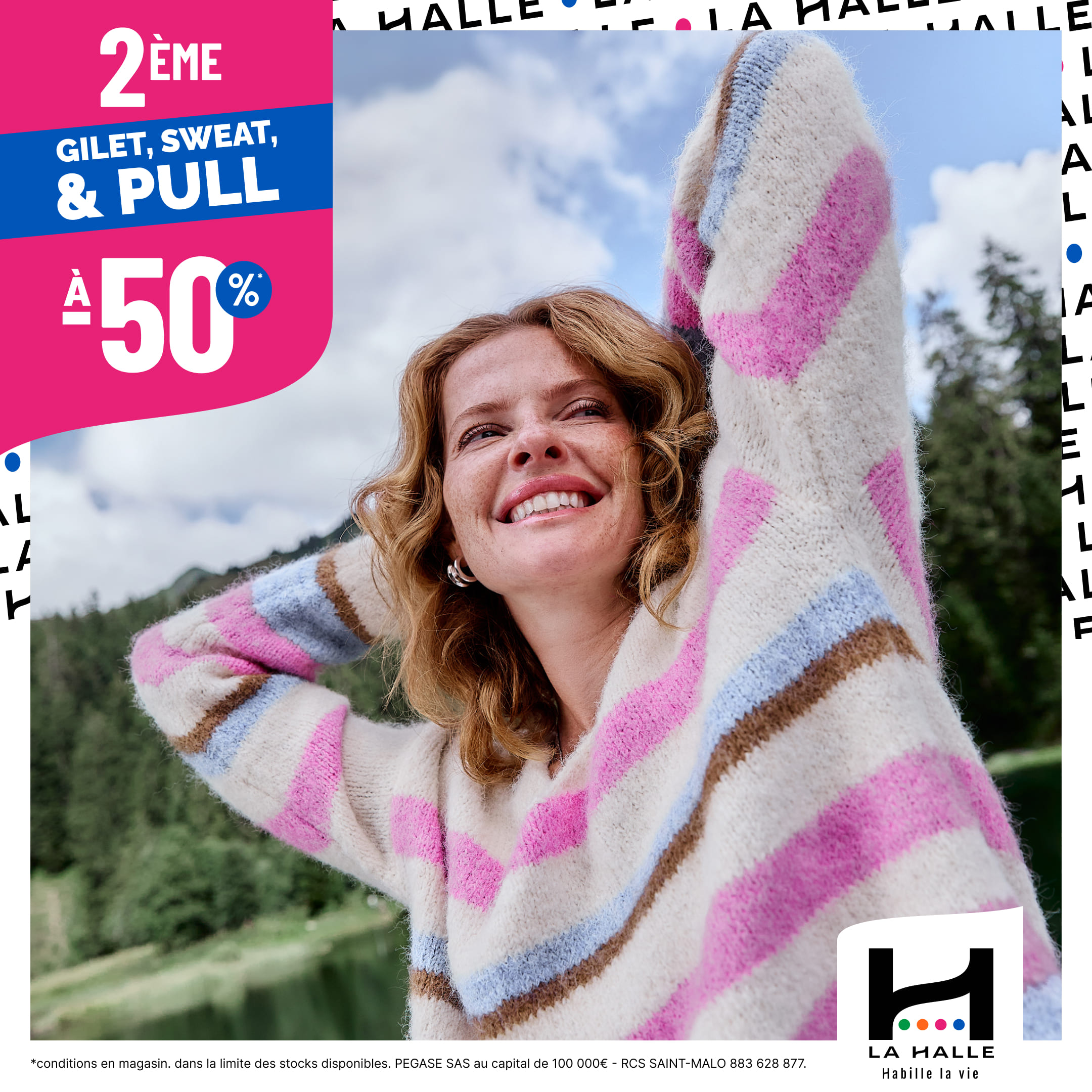 SuperGreen Terville - 2ème pull, gilet ou sweat à -50% chez La Halle - 1080x1080 2eme article 501 - 1