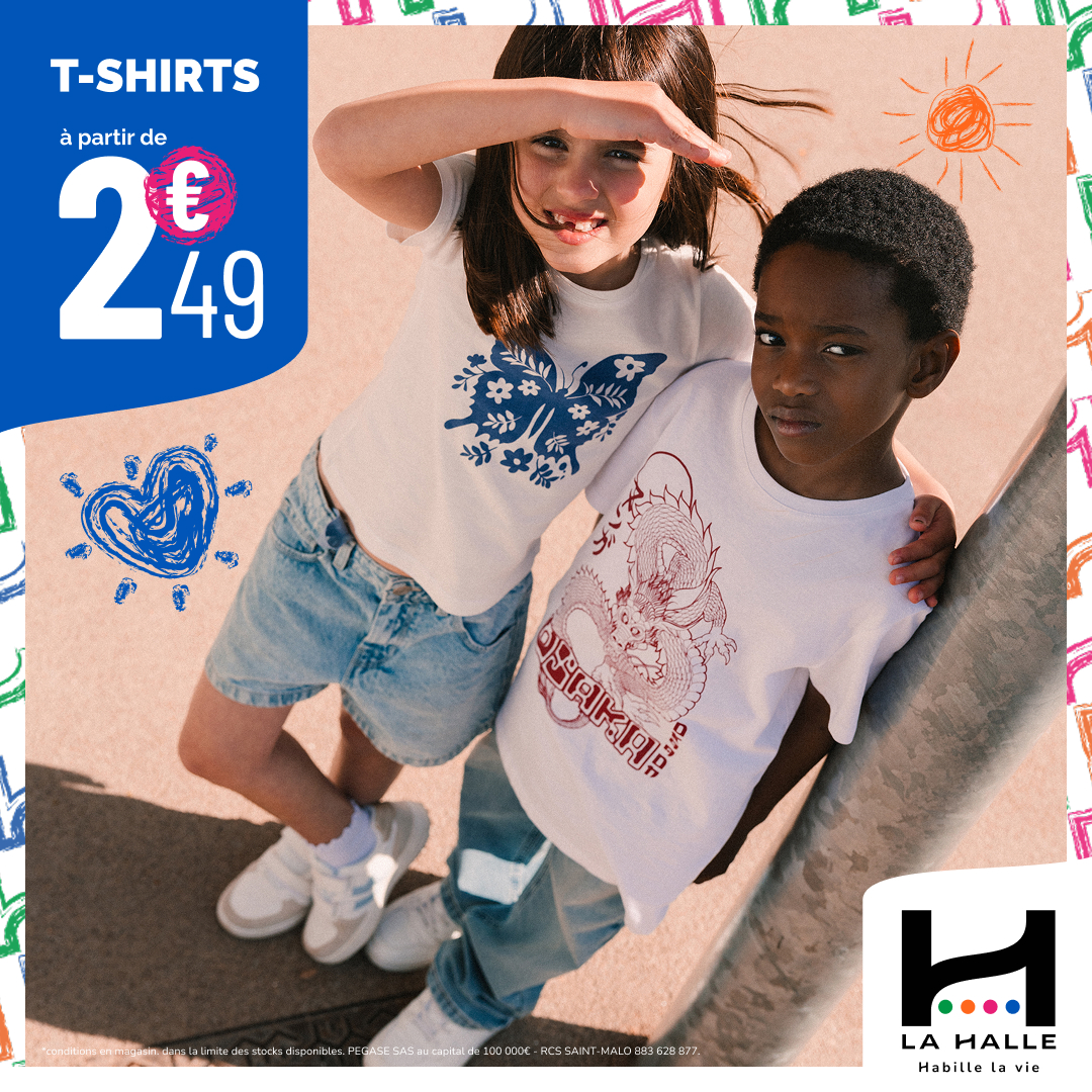 SuperGreen Terville - Le 2e t-shirt enfant à -50% chez La Halle ! - t shirt enfant 1080 x 1080 - 1